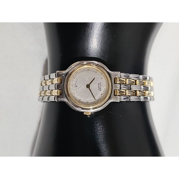 Citizen Quartz Silver Gold Tone Women Vintage Bracelet Watch 2250-899415 main image 7